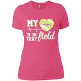 Seattle Seahawks Football My Heart is on that Field - Ladies' Boyfriend T-Shirt