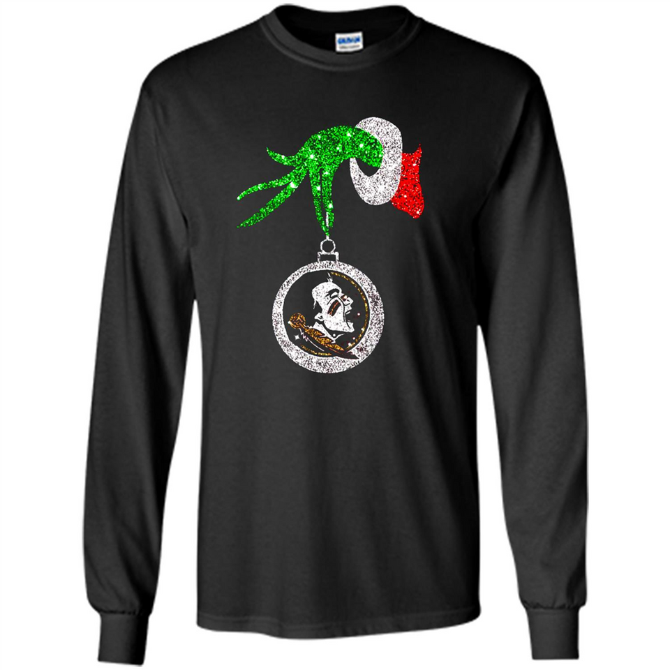 Amazing Florida State Seminoles Glitter Grinch Monogram Ornament Christmas Gift - Long Sleeve T-Shirt
