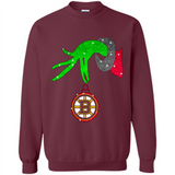 GRINCH HAND HOLDING BOSTON BRUINS GLITTER CHRISTMAS PINGPONG