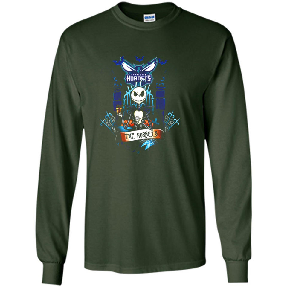Charlotte Hornets Halloween The Nightmare Before Christmas - Long Sleeve T-Shirt