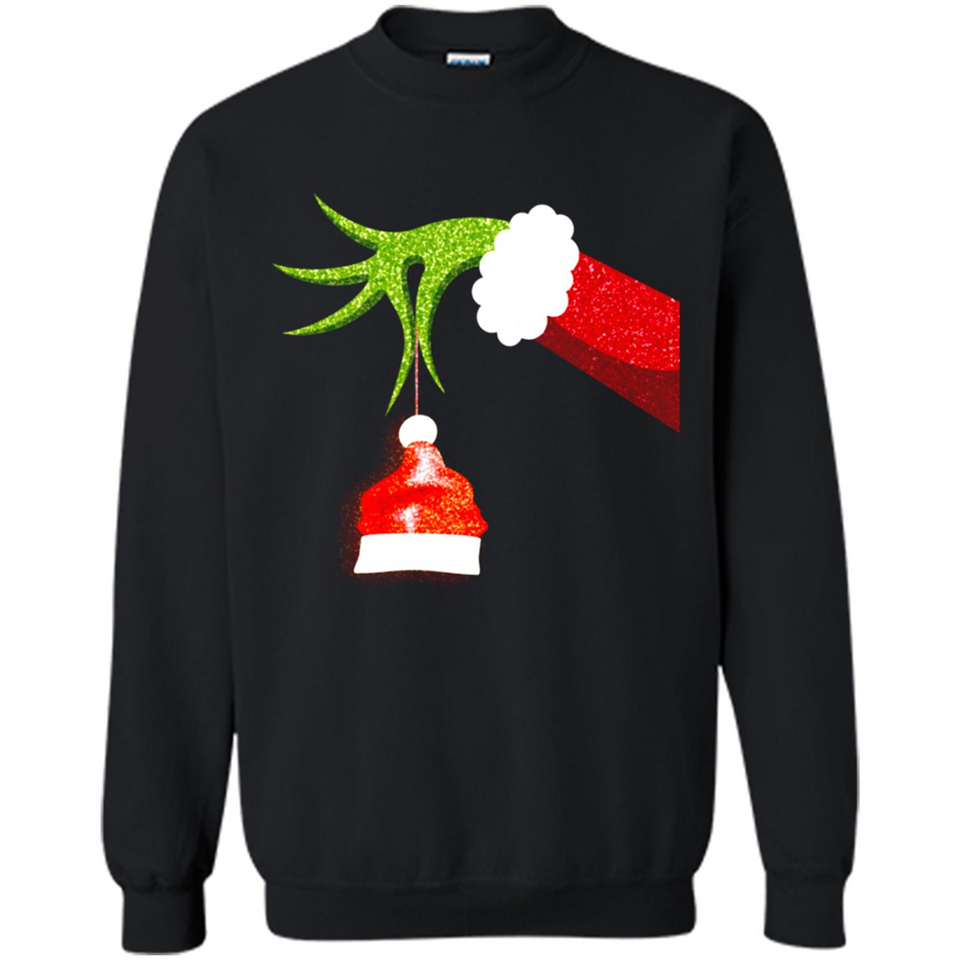 Funny Grinch Hand Holding Santa Hat Ornament Christmas PING PONG