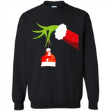 Funny Grinch Hand Holding Santa Hat Ornament Christmas PING PONG