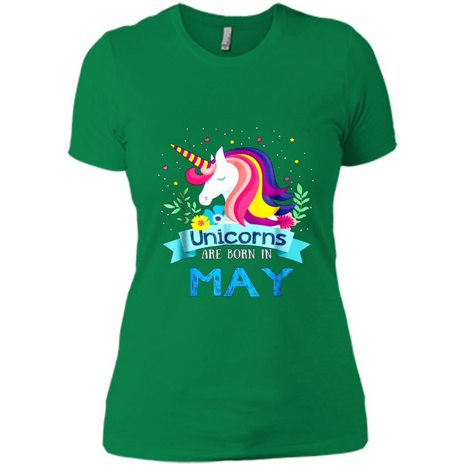 Unicorns are born in May Birthday Rainbow Gift Ladies Custom