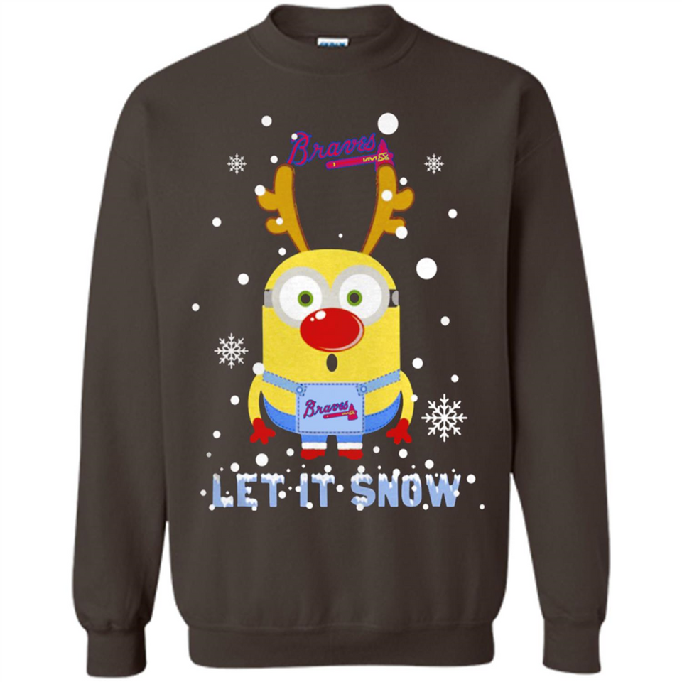 Minion Atlanta Braves Ugly Christmas Sweater Let it Snow - Sweatshirt
