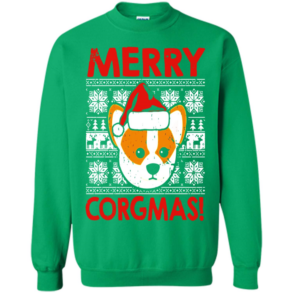 Funny Christmas Santa Corgi Dog Merry Corgmas - Sweatshirt
