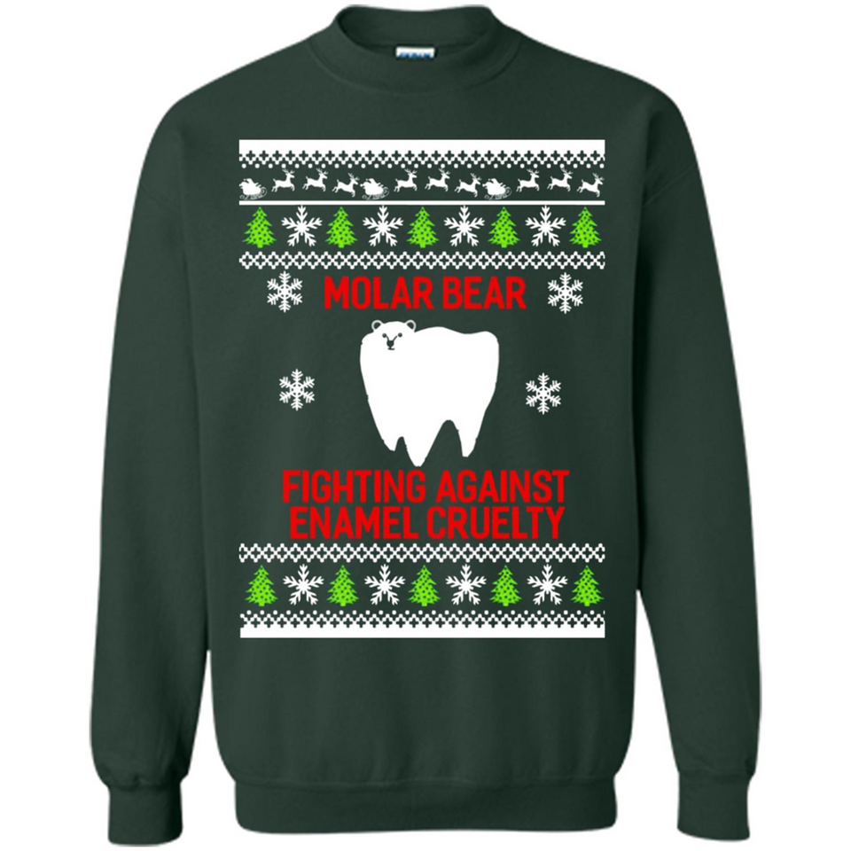 Molar bear fighting against enamel cruelty Christmas - Sweatshirt