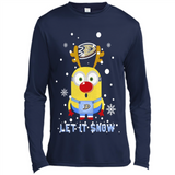 Minion Anaheim Ducks Ugly Christmas Sweater Let it Snow - Canvas Long Sleeve T-Shirt