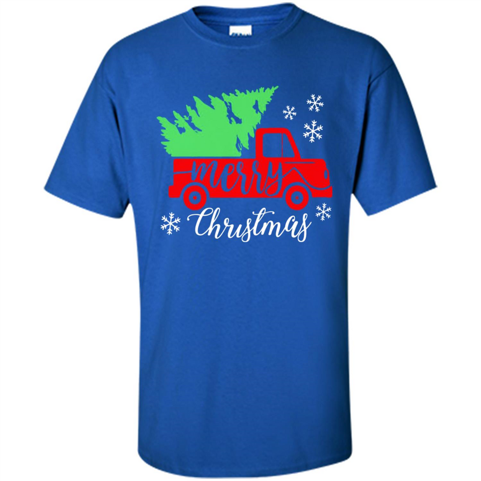 Vintage Christmas Classic Truck T-Shirt with Snow and Tree
