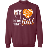 Clemson Tiger Paw Football My Heart is on that Field - Sweatshirt