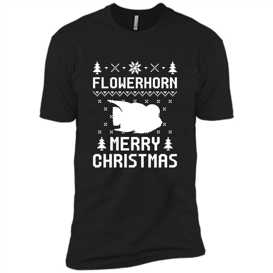 Flowerhorn Christmas T-shirt, Ugly Christmas Sweater - Premium Short Sleeve T-Shirt