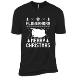 Flowerhorn Christmas T-shirt, Ugly Christmas Sweater - Premium Short Sleeve T-Shirt