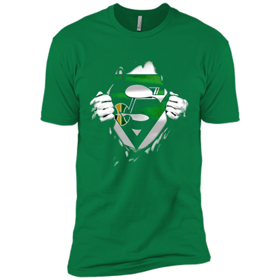 Utah Jazz And Superman Fans - Premium Short Sleeve T-Shirt