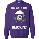 I Just Want To Drink Hot Chocolate & Watch Washington Redskins Ugly Christmas Sweater PINGPONG