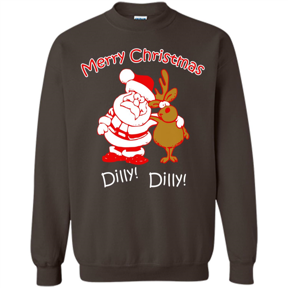 Christmas T-Shirt Santa And Reindeer Dilly Dilly - Sweatshirt
