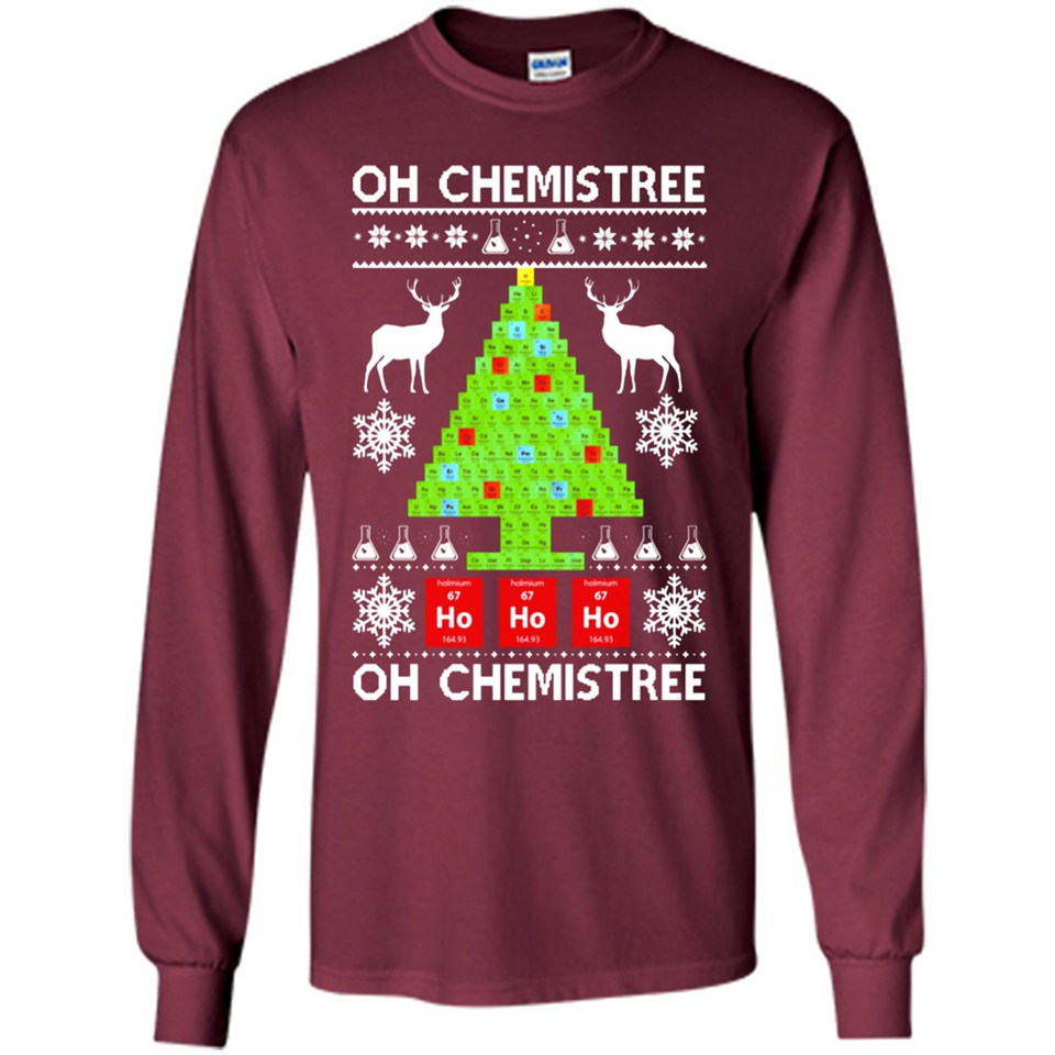 Oh Chemistree, Oh Chemistree Christmas Ugly Sweater - Long Sleeve T-Shirt