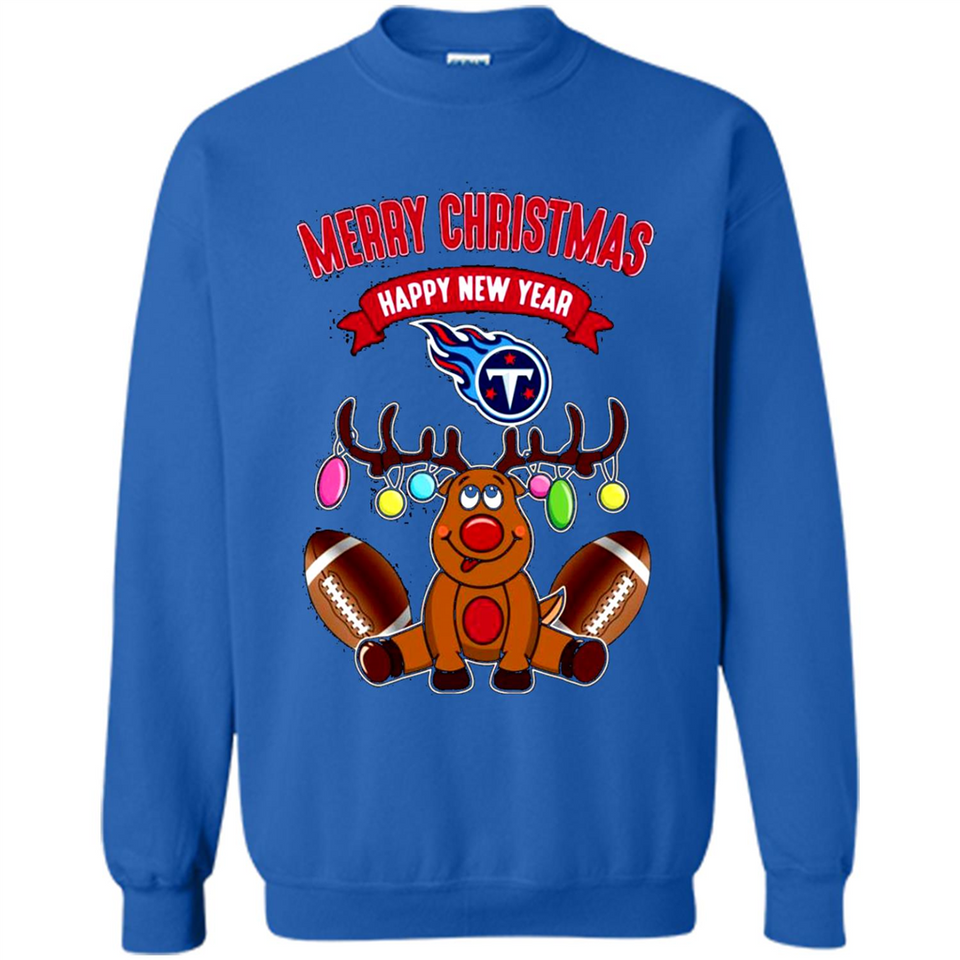Tennessee Titans NFL Reindeer Funny Merry Christmas And Happy New Year
