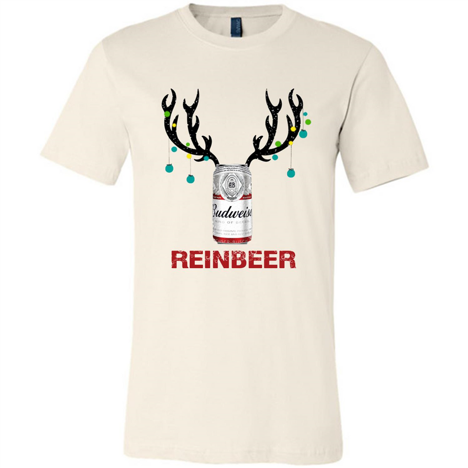 Budweiser Reinbeer Funny Beer Reindeer Christmas Sweatshirt - Canvas Unisex T-Shirt