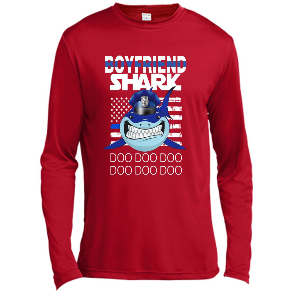 Police boyfriend Shark Blue Line Tee