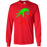 Christmas The Grinch Hand Holding Hippie Ornament - Long Sleeve T-Shirt