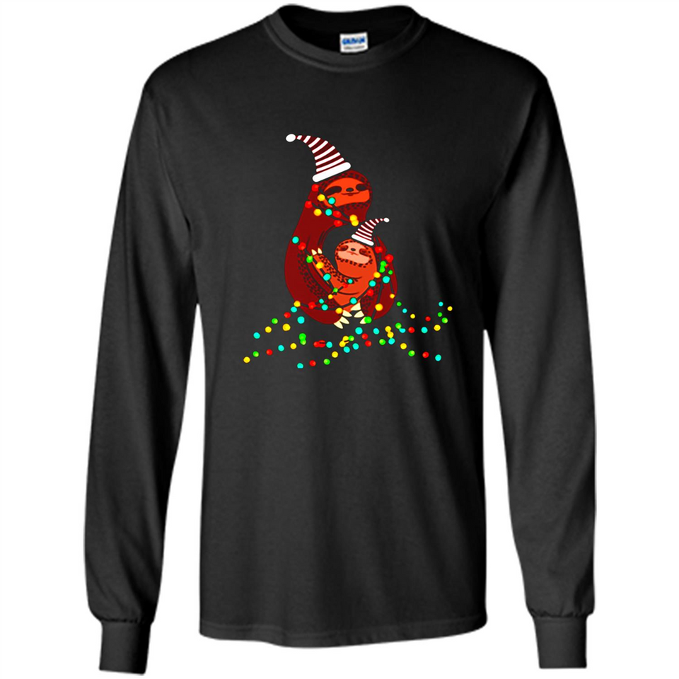 Christmas Lights Sloth Long Sleeve Santa Sloth - Long Sleeve T-Shirt