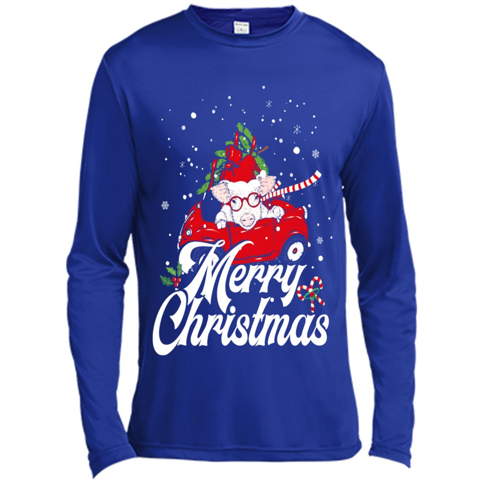 Merry Christmas Pig s - Canvas Long Sleeve T-Shirt
