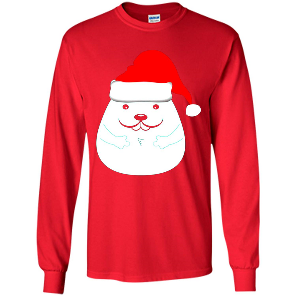Funny Hamster Christmas t-shirt Santa Hat - Long Sleeve T-Shirt