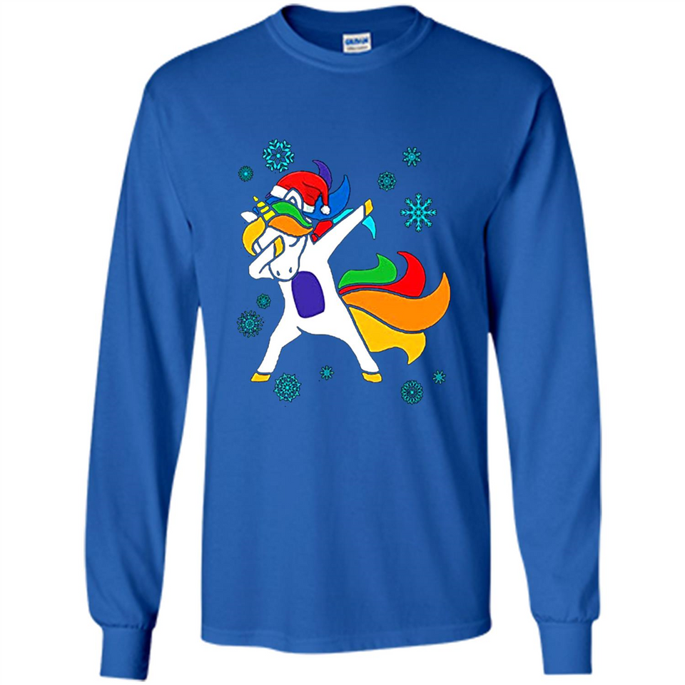 Christmas Dabbing Unicorn - Long Sleeve T-Shirt