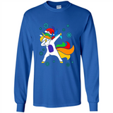 Christmas Dabbing Unicorn - Long Sleeve T-Shirt