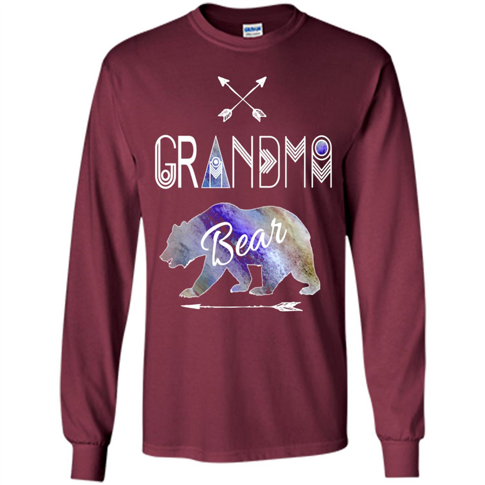 Grandma Bear Shirt Tribal Family Vacation & Camping Tee - Long Sleeve T-Shirt
