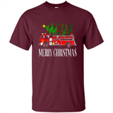 Firetruck Santa Sleigh Merry Christmas Firefighter - Shirt