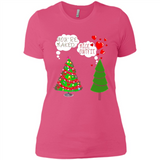 Fir Loves Christmas Tree Funny Undecorated Joke - Ladies' Boyfriend T-Shirt