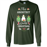 This Architect Loves Christmas Tree Shirt with Snowman