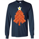 Bacon & Eggs Over Easy Fried Food Breakfast Xmas Tree Foodie - Long Sleeve T-Shirt