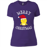 Bird Santa Merry Christmas T-Shirt - Birds Watchers Xmas - Ladies' Boyfriend T-Shirt