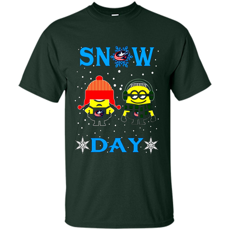 Snow Day Shirt For Columbus Blue Jackets Vs Minion Fans pingpong