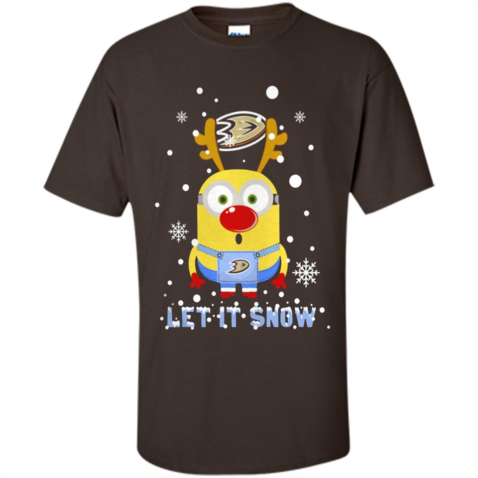 Minion Anaheim Ducks Ugly Christmas Sweater Let it Snow - Shirt