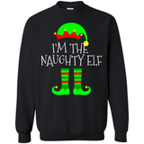 Matching Family Christmas Shirt Funny I'm The Naughty Elf Black mugs PINGPONG - Sweatshirt