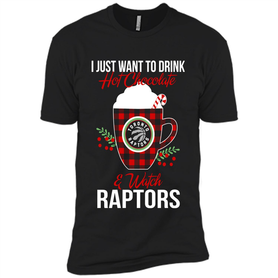 I Just Want To Drink Hot Chocolate & Watch Toronto Raptors Ugly Christmas Sweater PINGPONG