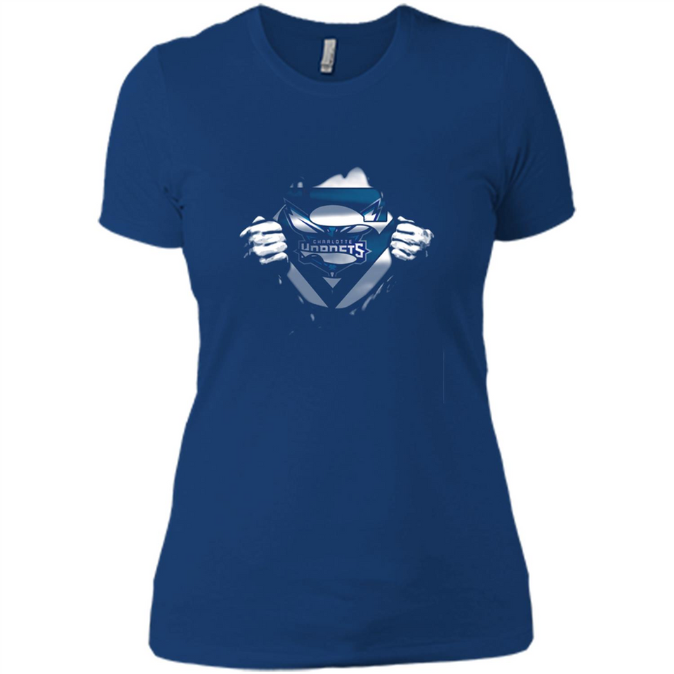 Charlotte Hornets And Superman Fans - Ladies' Boyfriend T-Shirt