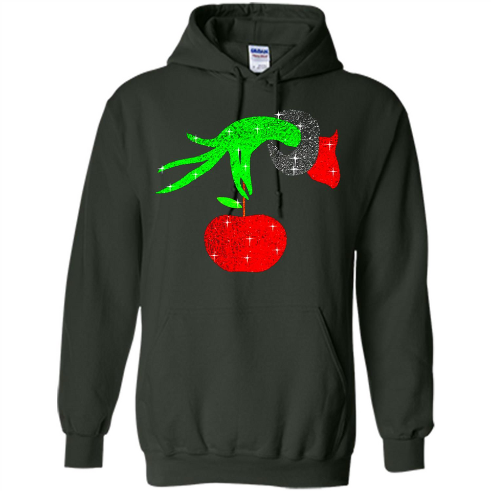 Christmas The Grinch Hand Holding Apple Ornament sweater - Hoodie