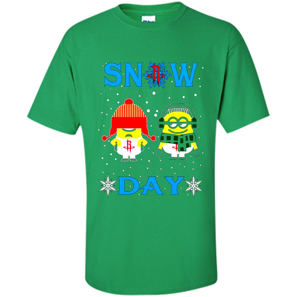 Snow Day Shirt For Houston Rockets Vs Minion Fans pingpong