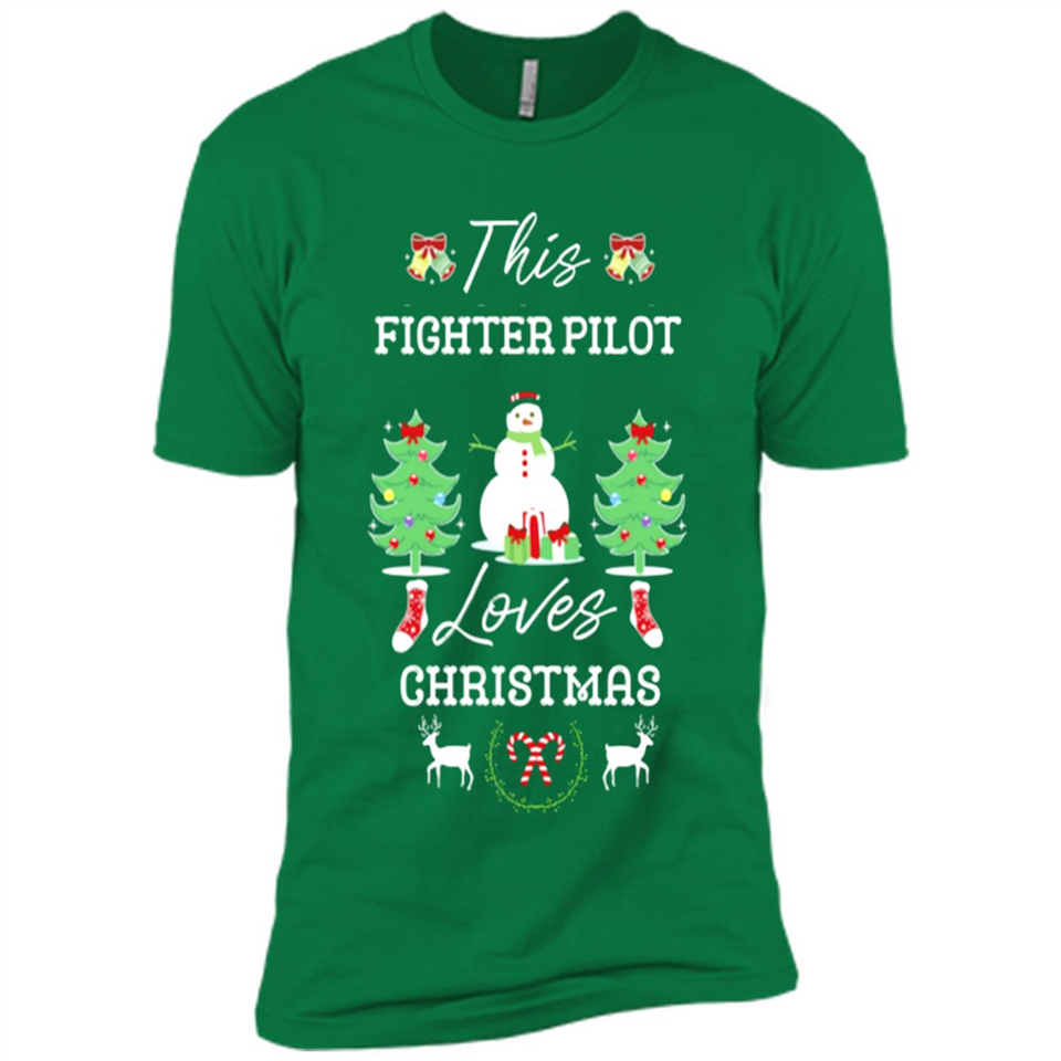 This Fighter Pilot Loves Christmas Tree Shirt with Snowman