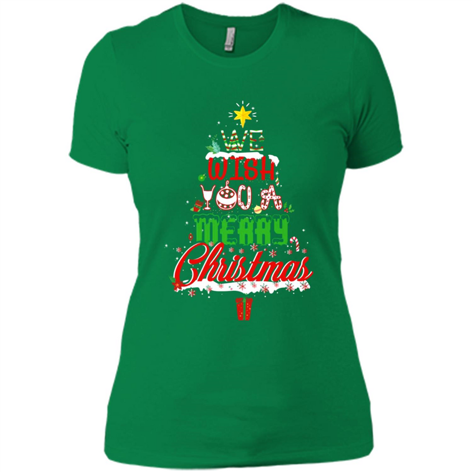 We Wish You A Merry Christmas Funny Pine Gift Sleeve - Ladies' Boyfriend T-Shirt