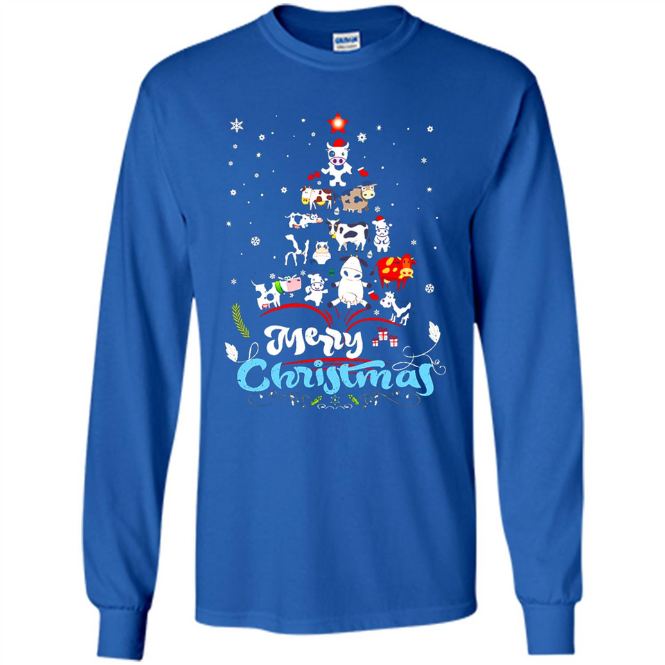 Christmas Ugly Sweater Animal Tree Pine Merry Christmas - Long Sleeve T-Shirt