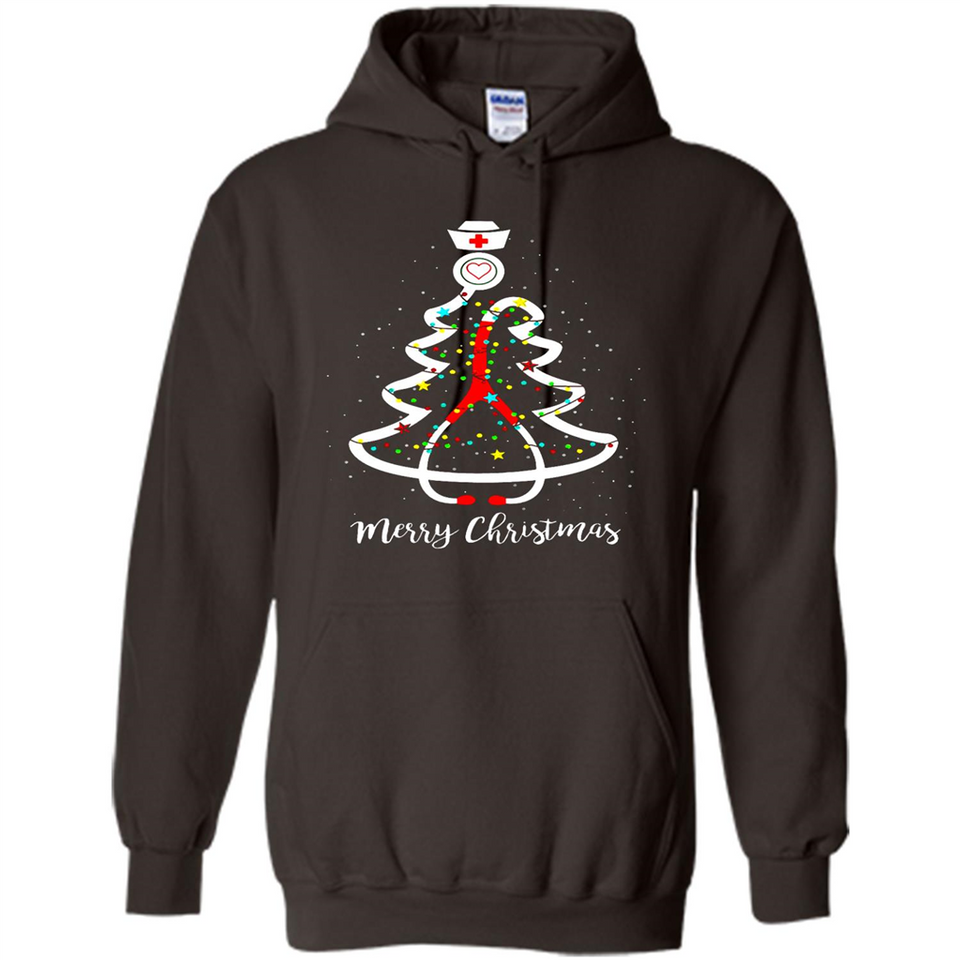 Christmas tree Nurse merry Christmas - Hoodie
