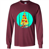Funny Pizza Ugly Christmas Sweater Xmas Pizza Tree - Long Sleeve T-Shirt