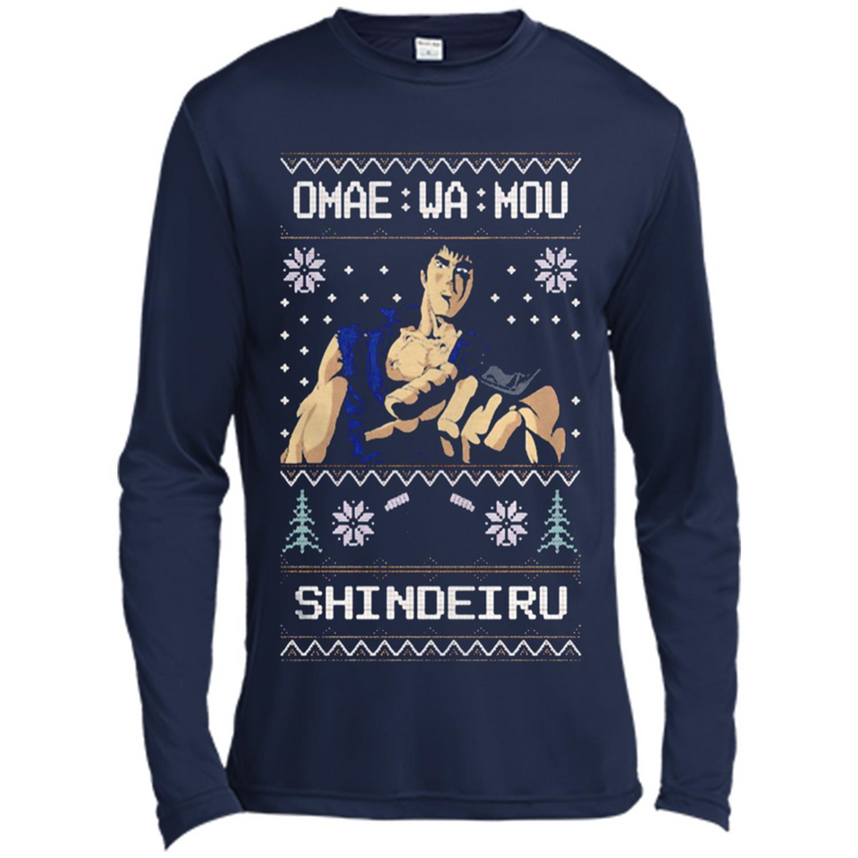 Omae Wa Mou Shindeiru Ugly Christmas Sweater - Canvas Long Sleeve T-Shirt