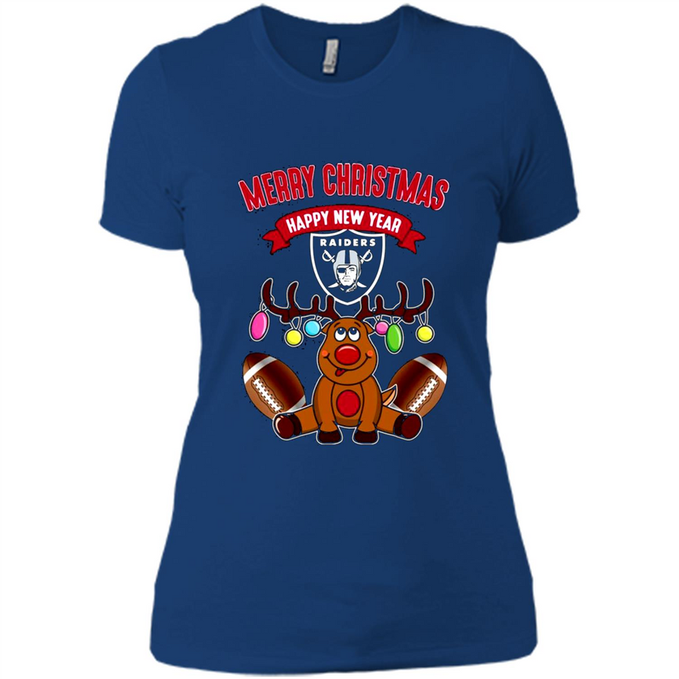 Oakland Raiders NFL Reindeer Funny Merry Christmas And Happy New Year