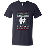 Christmas Ugly Sweater Firefighter Ugly Christmas Sweater - Men's V-Neck