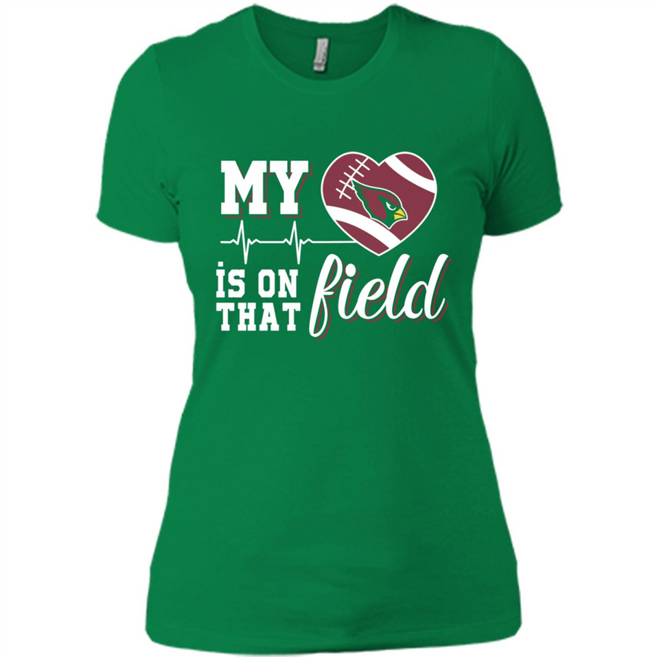 Arizona Cardinals Football My Heart is on that Field - Ladies' Boyfriend T-Shirt